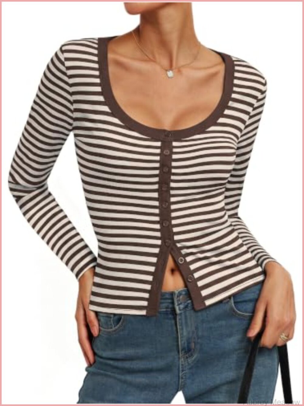 Ribbed Cropped Button Up Cardigan Lightweight Sweater Top